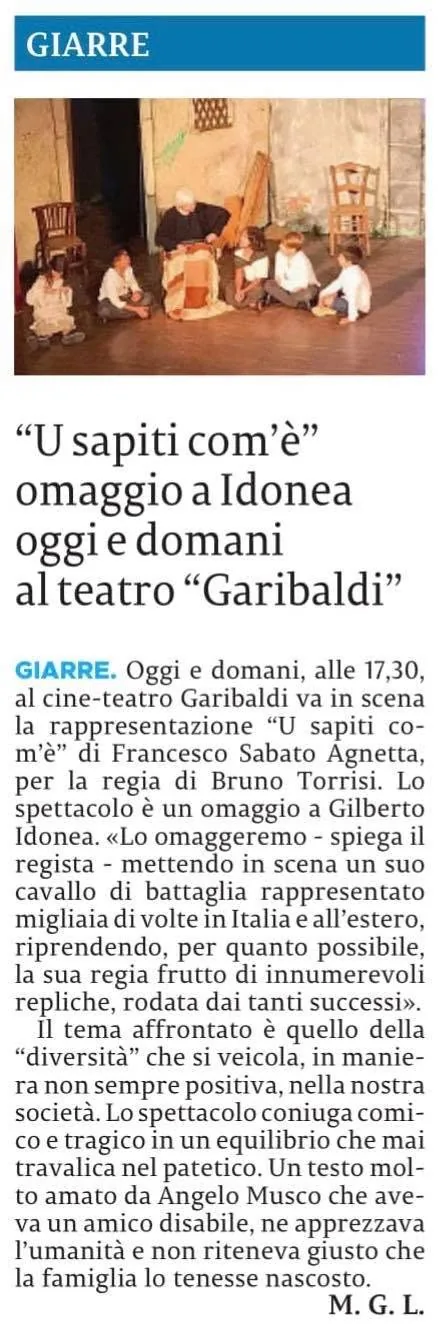 U sapiti com'è, Compagnia Teatrale Jonica: foto di scena