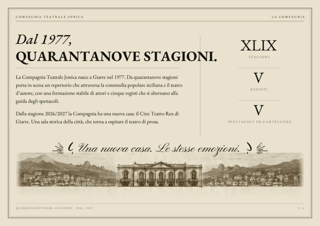 Il Cine Teatro Rex nell'illustrazione della stagione